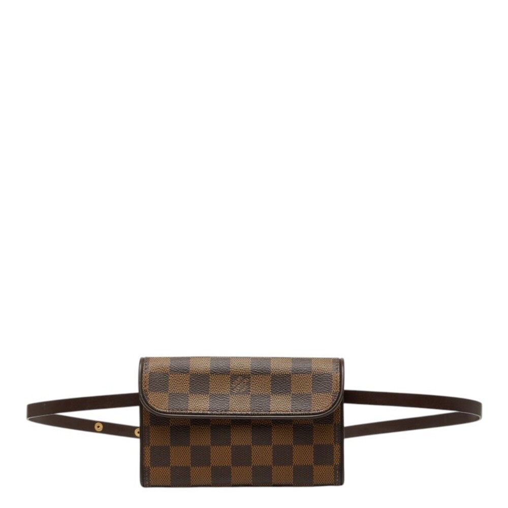 LOUIS VUITTON Authentic Brown Damier Leather Pochette Fanny Pack